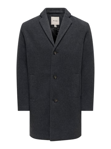 ONLY & SONS Wollmantel in Dark Grey Melange