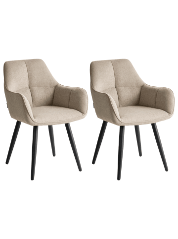 Beliani 2er-Set Esszimmerstuhl TIRANO in Beige