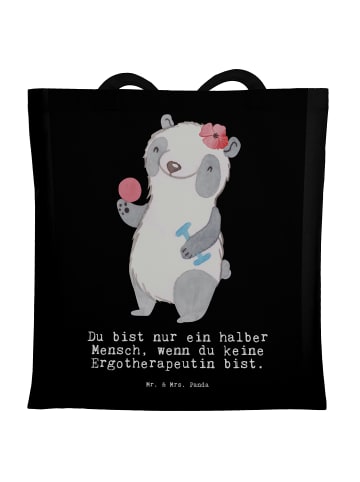 Mr. & Mrs. Panda Tasche Ergotherapeutin Herz mit Spruch in Schwarz