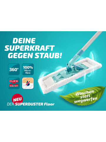 Leifheit Staubwischer SUPERDUSTER Floor türkis grau weiß 39,0 x 16,0 x 146,0 cm
