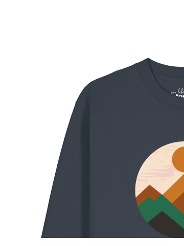 wat? Apparel Sweatshirt Geometric Landscape 2 in India Ink Grey