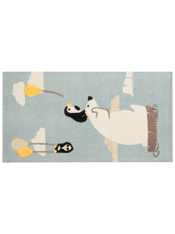 Beliani Kinderteppich BARUS in Blau/Bunt/Gelb - (W) 80 x (L) 150 cm