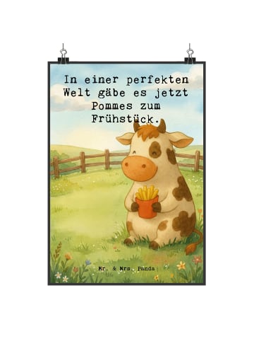 Mr. & Mrs. Panda Plakat Kuh Pommes Design mit Spruch in Weiß