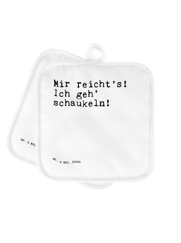 Mr. & Mrs. Panda Topflappen Mir reicht's! Ich geh'... mit Spruch in Weiß