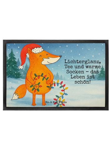 Mr. & Mrs. Panda Schmutzfangmatte Fuchs Weihnachten Design mit S... in Weiß