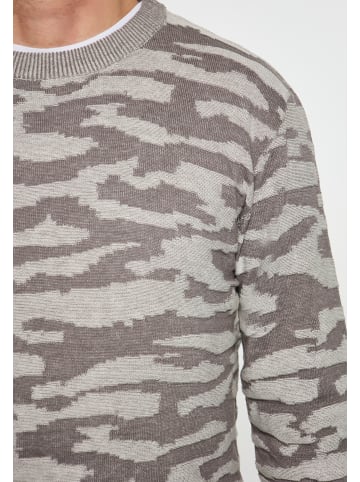 TUFFSKULL Herren Pullover in WOLLWEISS GRAU MELANGE
