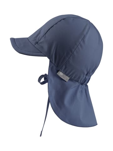 Sterntaler Schirmmütze mit Nackenschutz uni in helles blau