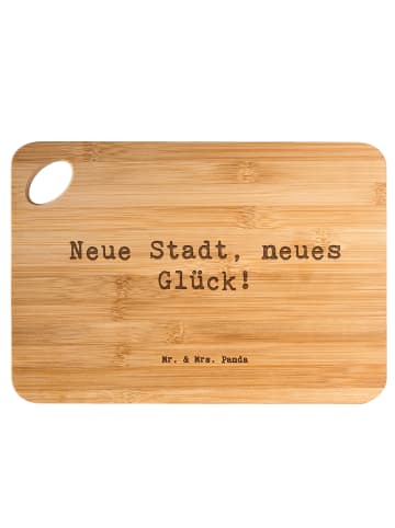 Mr. & Mrs. Panda Hackbrett Spruch Umzug neue Stadt mit Spruch in Braun