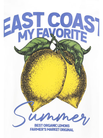 Sublevel Kurzarm T-Shirt Fruit Print Rundhals Basic in Weiß-3