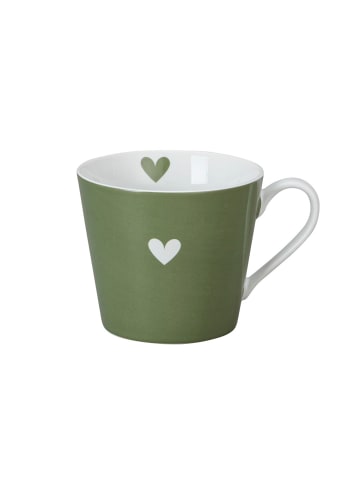 Krasilnikoff Happy Cup Tasse Colorful Heart in olive green