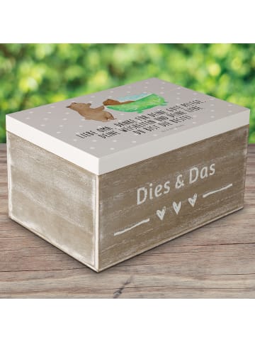 Mr. & Mrs. Panda Box Holz Oma Baden mit Spruch in Grau Pastell