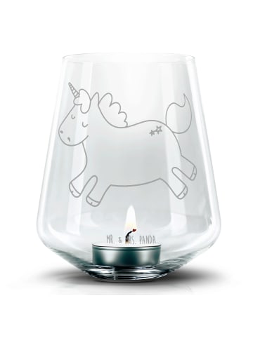 Mr. & Mrs. Panda Kerzenhalter Glas Einhorn Happy ohne Spruch in Transparent