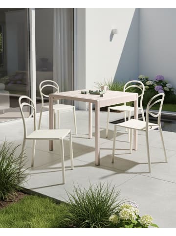 Beliani 4er-Set Gartenstuhl COVOLO in Weiß