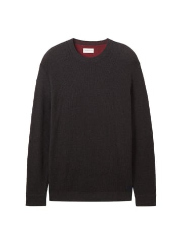 Tom Tailor Pullover in black grey melange