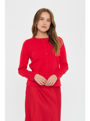 SAINT TROPEZ Strickjacke A8661, Classic fit in Chinese Red