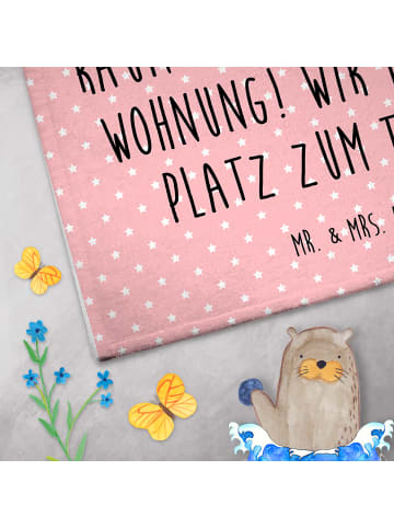 Mr. & Mrs. Panda Gästehandtuch Einhorn Ballerina mit Spruch in Rot Pastell