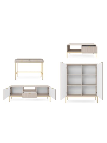 Feldmann-Wohnen Wohnzimmer-Set Nova Kaschmir / Gold 4-teilig