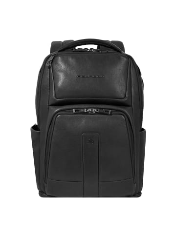 Piquadro Carl Rucksack Leder 44 cm Laptopfach in black