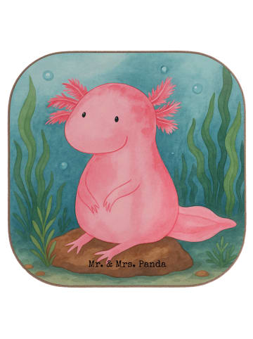 Mr. & Mrs. Panda Holzuntersetzer Axolotl Niedlich Design ohne Sp... in Weiß