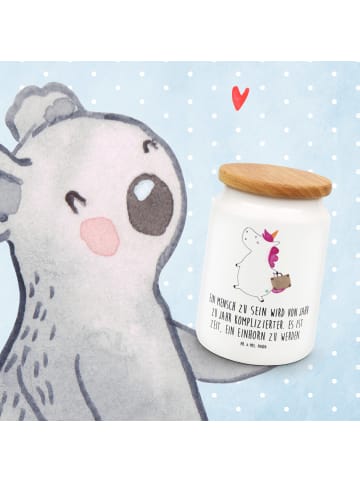 Mr. & Mrs. Panda Bonbondose Einhorn Koffer mit Spruch in Weiß