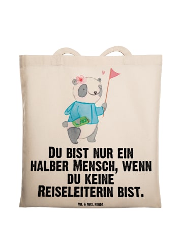 Mr. & Mrs. Panda Tragetasche Reiseleiterin Herz mit Spruch in Creme