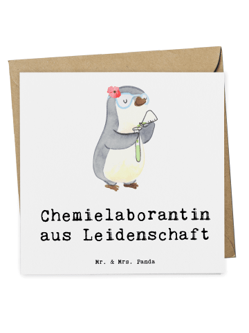 Mr. & Mrs. Panda Deluxe Karte Chemielaborantin Leidenschaft mit ... in Weiß