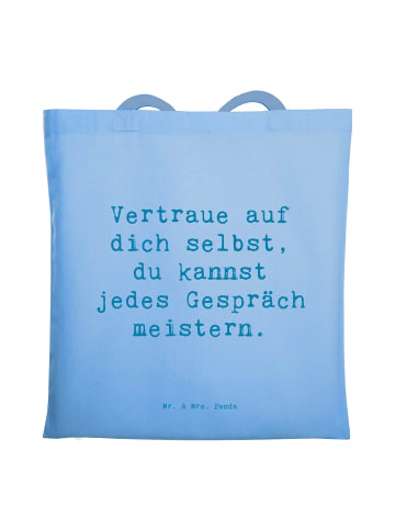 Mr. & Mrs. Panda Uni Tasche Spruch Ein schwieriges Gespräch führ... in Sky Blue