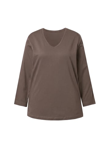 Ulla Popken Shirt in dunkles taupe