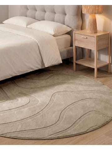 Beliani Kurzflor SALVORI in Beige - (W) 160 x (L) 160 cm