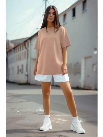 Reichstadt Reichstadt Oversized T-Shirt Damen Brand Stick 23RSW044 Warm Brown XS