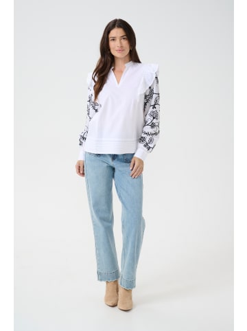 Cream Langarm-Bluse CRAlice Regular fit in Snow White