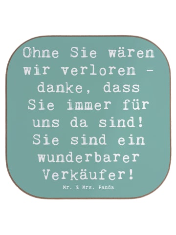 Mr. & Mrs. Panda Tischuntersetzer Spruch Wunderbarer Verkäufer m... in Meeresbrise