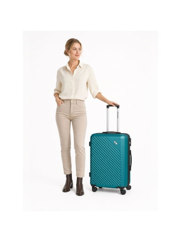 Check.In Paradise 2.0 4 Rollen Trolley M 68 cm mit Dehnfalte smaragd green