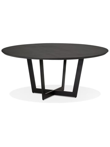 KADIMA DESIGN Esstisch Rund Elegant, 140cm, Holzplatte & Designer-Metallgestell in Schwarz