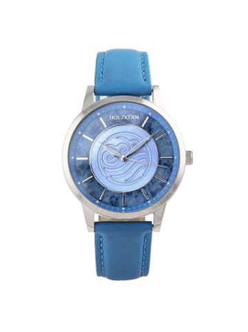 Holzkern Uhr in Unisexgröße Avatar™ Water Tribe Marmor/Blau