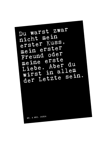Mr. & Mrs. Panda Postkarte Du warst zwar nicht... mit Spruch in Schwarz