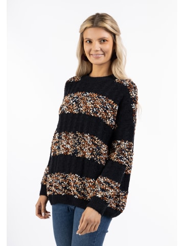 usha FESTIVAL Damen Strick Pullover in Schwarz Mehrfarbig