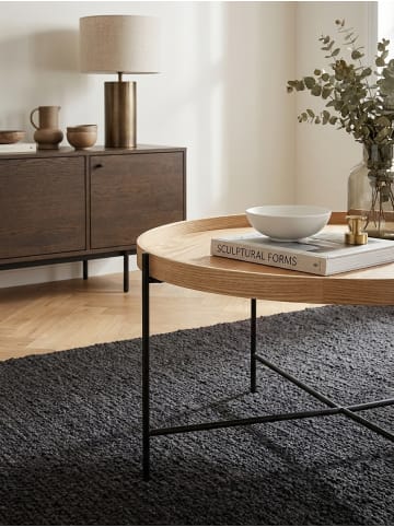 KADIMA DESIGN Couchtisch 78x78x40 cm Sofatisch Holz / Metall Wohnzimmertisch Eiche,