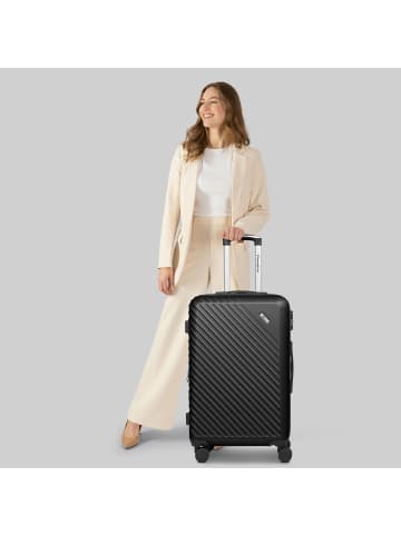 Check.In Paradise 2.0 4 Rollen Trolley M 68 cm mit Dehnfalte in black
