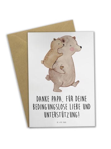 Mr. & Mrs. Panda Grußkarte Danke Papa mit Spruch in Weiß