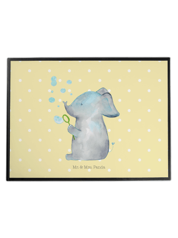 Mr. & Mrs. Panda Schreibunterlage Elefant Seifenblasen ohne Spruch in Gelb Pastell
