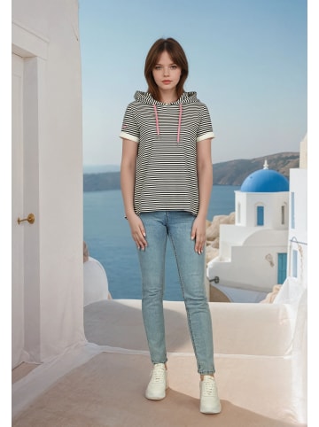 Salzhaut Rundhals T-Shirt für Damen in marineblau