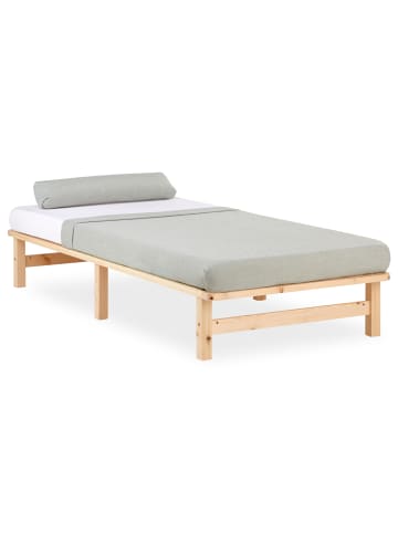 Homestyle4u Palettenbett 90x200 mit Lattenrost in Braun