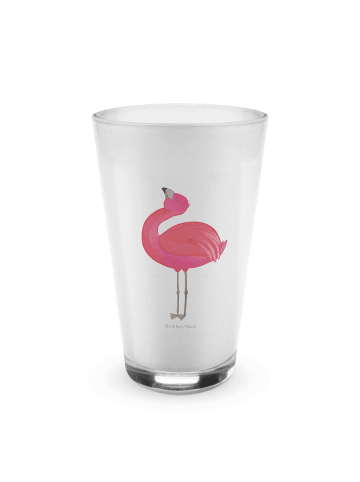 Mr. & Mrs. Panda Blümchentailglas Flamingo Stolz ohne Spruch in Transparent