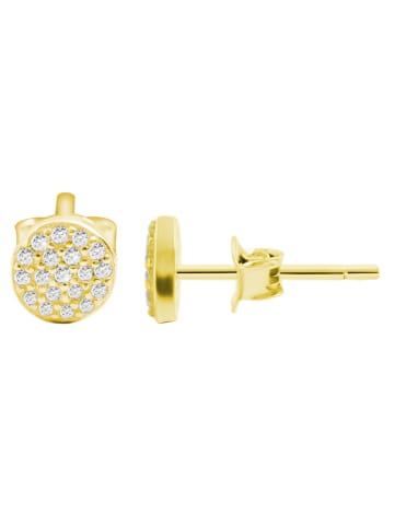 Adeliás Damen Ohrringe – Ohrstecker aus 925 Silber mit Zirkonia in gold