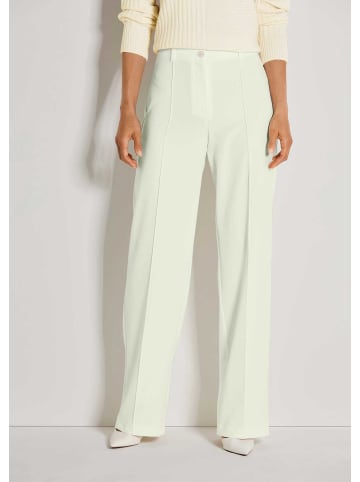 MADELEINE Elegante Bügelfaltenhose mit weitem Bein in perlweiß