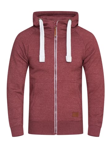 behype Sweatjacke - BHOMNOI Hoodie Weicher Kapuzenpullover Sweatshirt in Weinrot