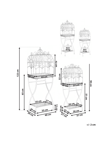 Beliani 2er-Set Badezimmerregal SICILY in Schwarz