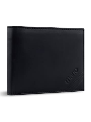 mano Don Antonio Geldbörse Leder 11 cm in schwarz