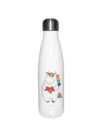 Mr. & Mrs. Panda Trinkflasche Einhorn Herz ohne Spruch in Weiß